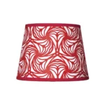 Hand-printed red petal lampshade, hand-printed paper