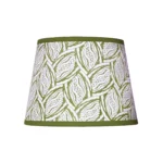 Hand-printed sage green seed pod lampshade, hand-printed paper