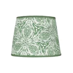 Hand-printed green thistle lampshade, hand-printed
