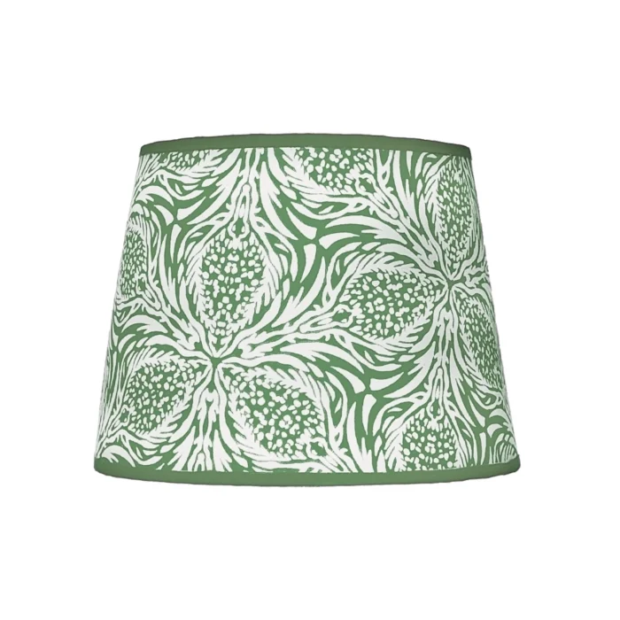 Hand-printed green thistle lampshade, hand-printed
