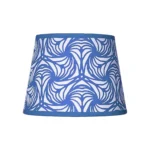 Hand-printed blue petal lampshade, hand-printed