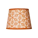 Hand-printed orange flower meadow lampshade, hand-printed