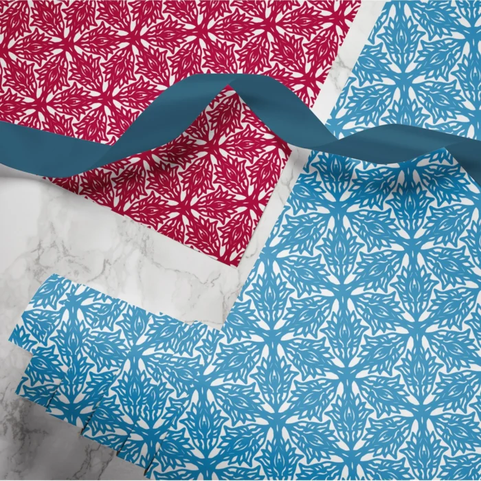 Hand-printed flower meadow wrapping paper