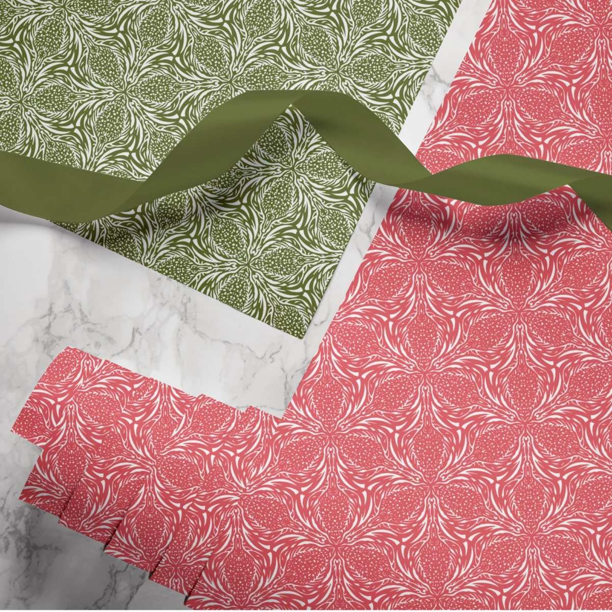 Hand-printed thistle wrapping paper
