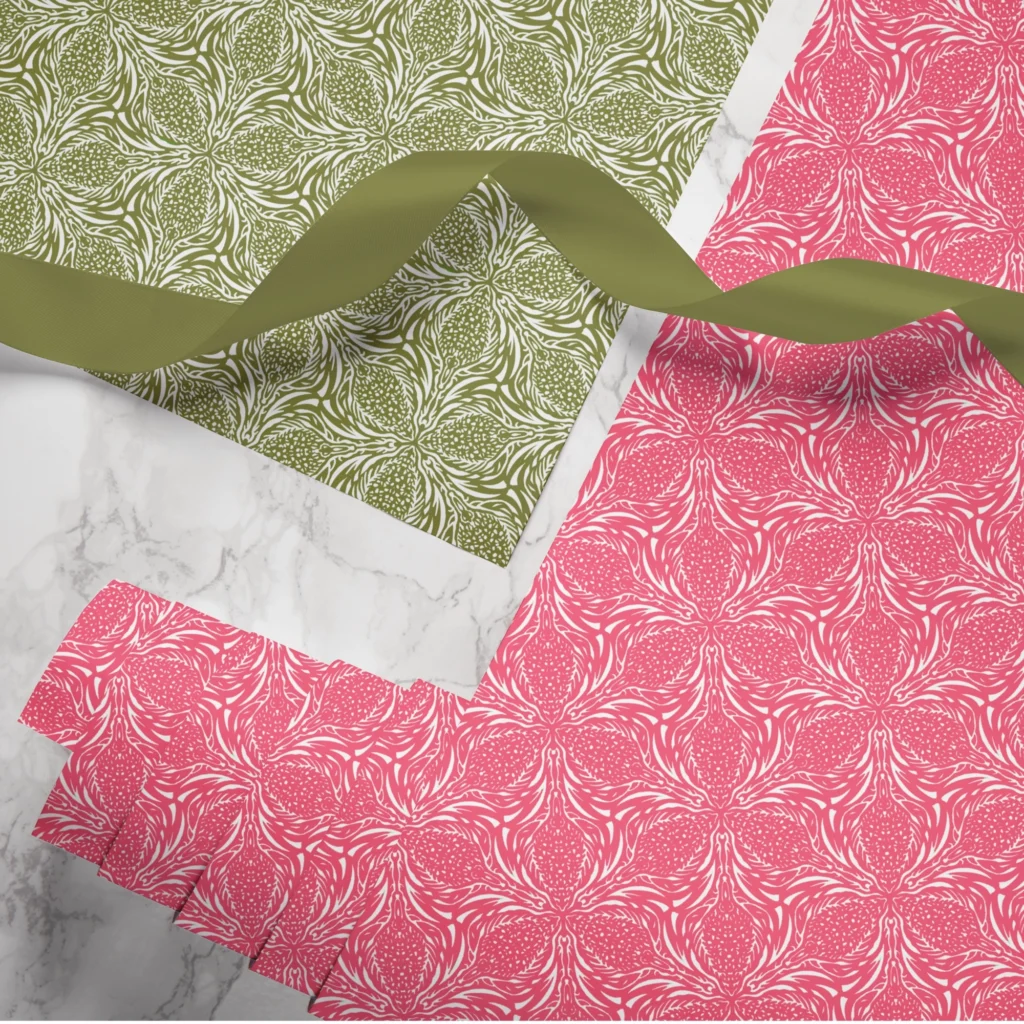 Hand-printed thistle wrapping paper