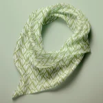 Hand-printed sage green Rustling Willow Leaves silk scarf