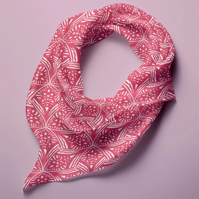 Hand-printed pink evening lavendar silk scarf