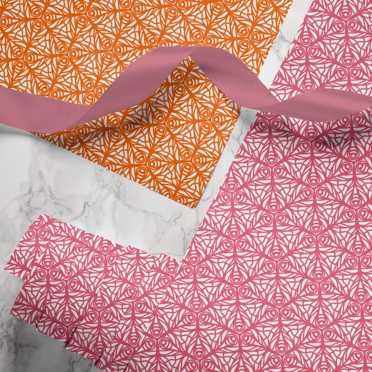 Hand-printed butterfly garden wrapping paper