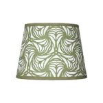 Hand-printed sage green petal lampshade, hand-printed paper