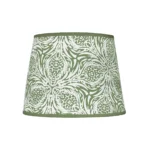 Hand-printed sage green thistle lampshade, hand-printed