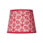 Hand-printed red flower meadow lampshade, hand-printed