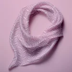 Hand-printed violet seed pod silk scarf