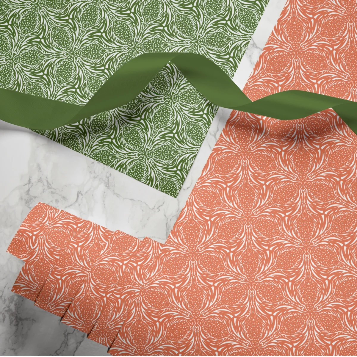 Hand-printed thistle wrapping paper