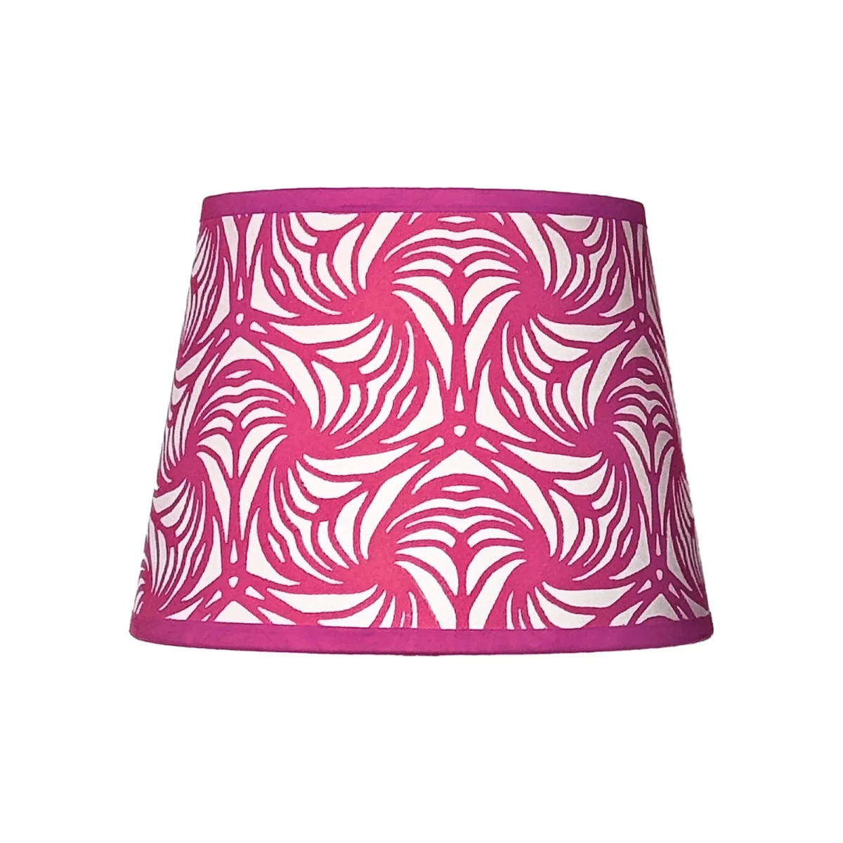 Hand-printed cerise petal lampshade, hand-printed