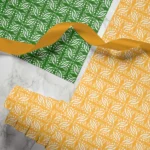 Hand-printed persian love birds wrapping paper