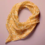 Hand-printed orange evening lavendar silk scarf