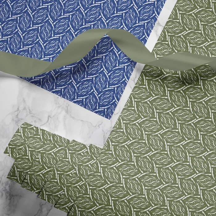Hand-printed seed pod wrapping paper